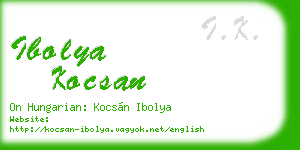 ibolya kocsan business card