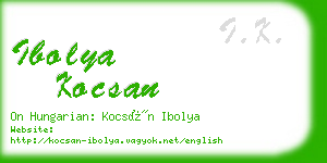 ibolya kocsan business card